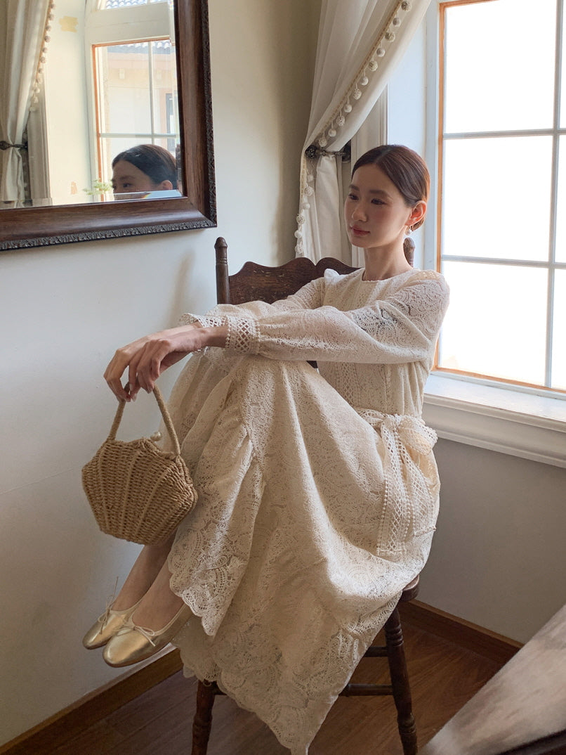 Ivory Vintage Lace Dress