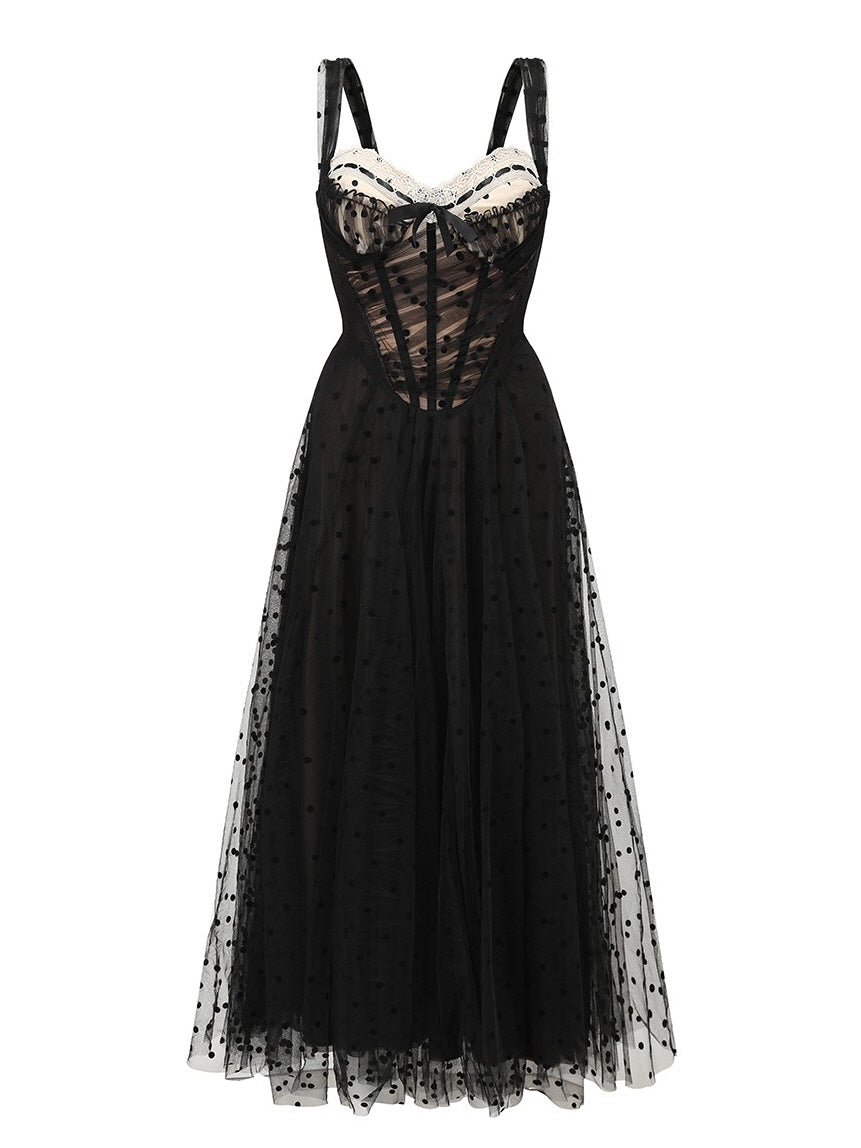 Black Lace Corset Dress Sheer Tulle | Curvy Plus size Vintage Aesthetic Black Lace Corset Dress Sheer Tulle | Curvy Plus size Vintage Aesthetic