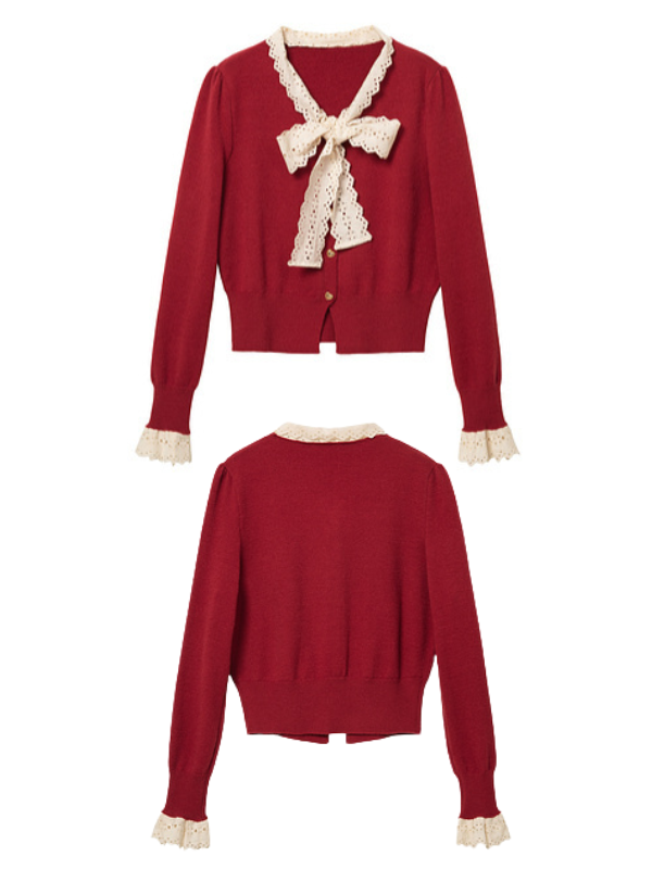 Ruby Bow Lace Sweater